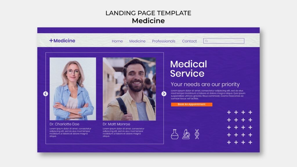 High-converting medical website UI UX and doctor landing page design by The Tapi Media